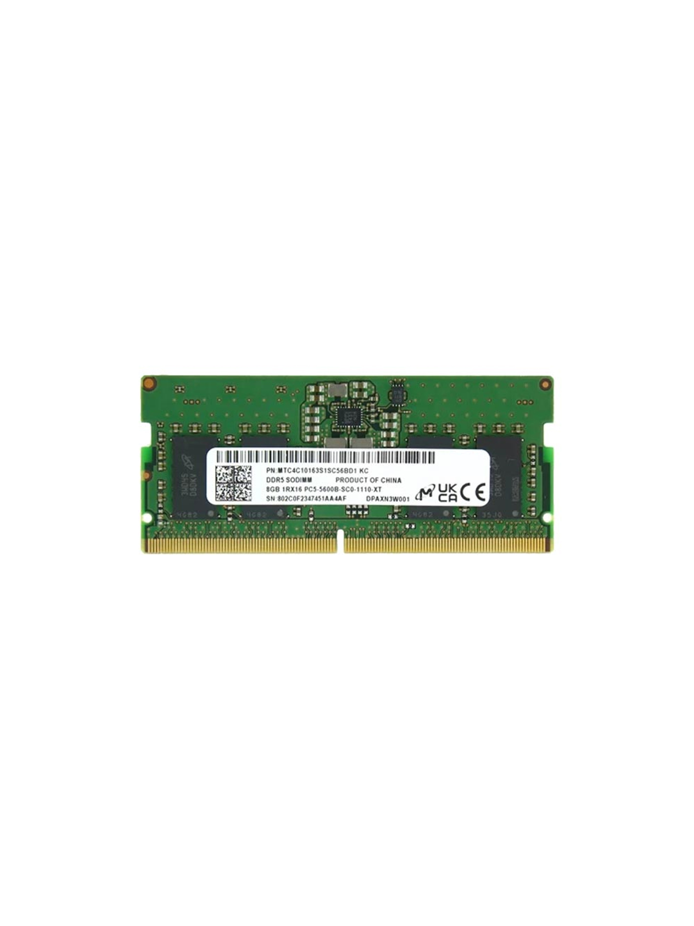RAM 16 5600 LENOVO NB رم نوت بوک DDR5 تک کاناله 5600 مگاهرتز CL46 لنوو مدل MTC8C1084S1SC56BD1 ظرفیت 16 گیگابایت - Image 1